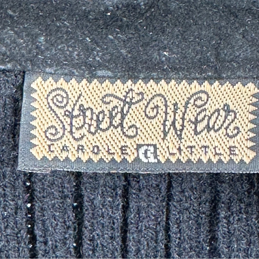 Women’s Large Black Suede Knit Button-Up Vest Monochrome Contemporary‎ - Picture 3 of 9